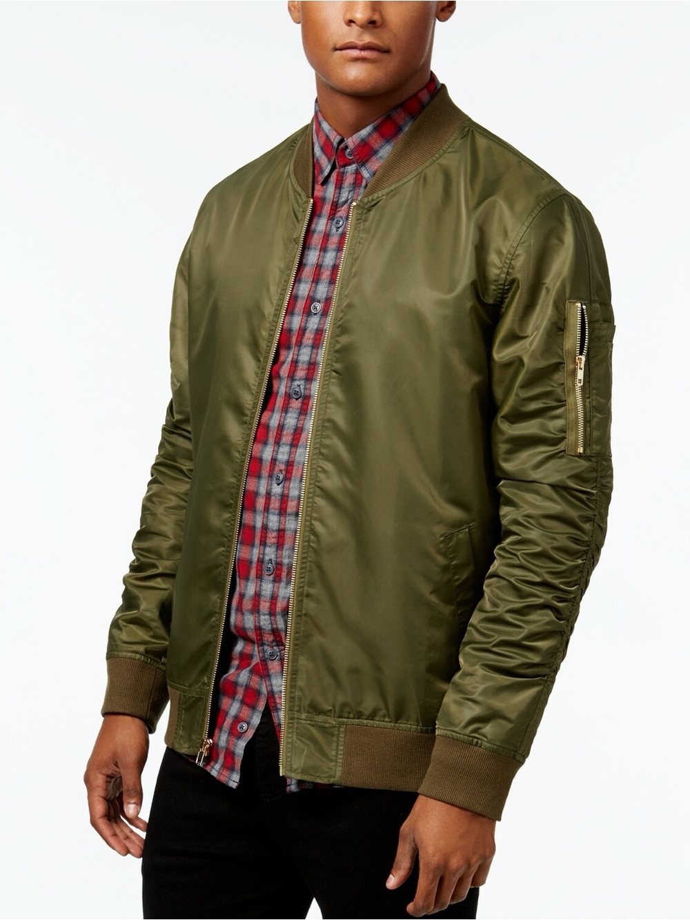 Men's Olive Bomber Jacket | Size S